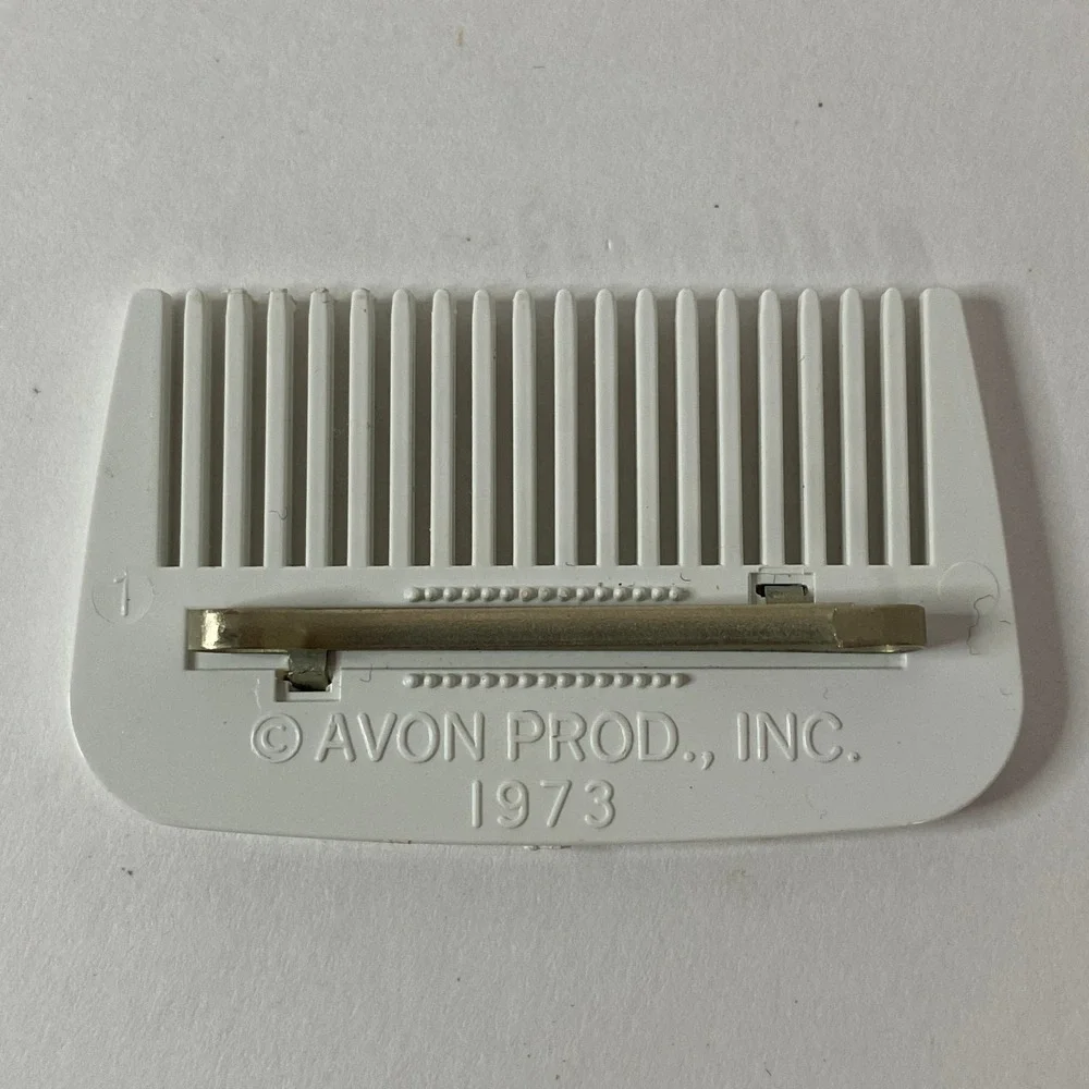 Vintage 1973 Avon Pencil and Floral Comb Barrette Set Retro Hair Clips Set of 2